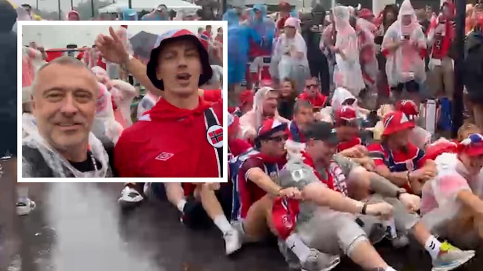 Rudern im Regen mit Norwegen-Fans in New Jersey